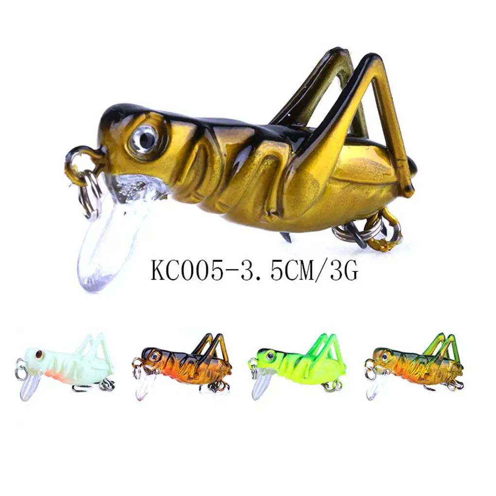 

3.5cm/3g Colorful Vivid Cricket Shape Fishing Lure Locust Artificial Lake River Fishing Bait