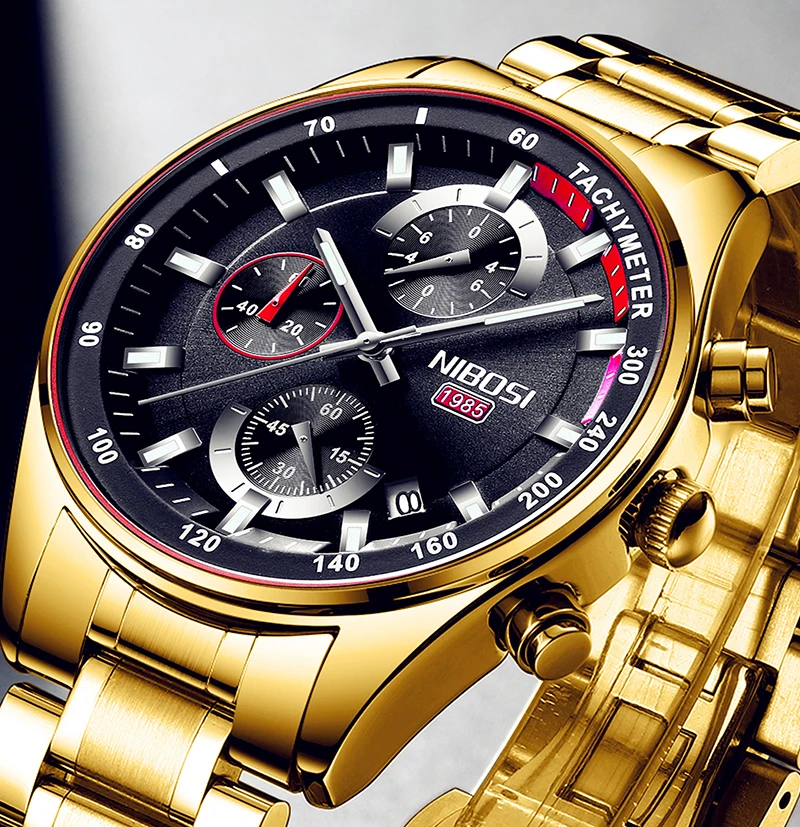 NIBOSI New Top Luxury Brand Stainless Steel Business Men's Watch Sport Waterproof Date Male Clock 2021 Watches Relogio Masculino