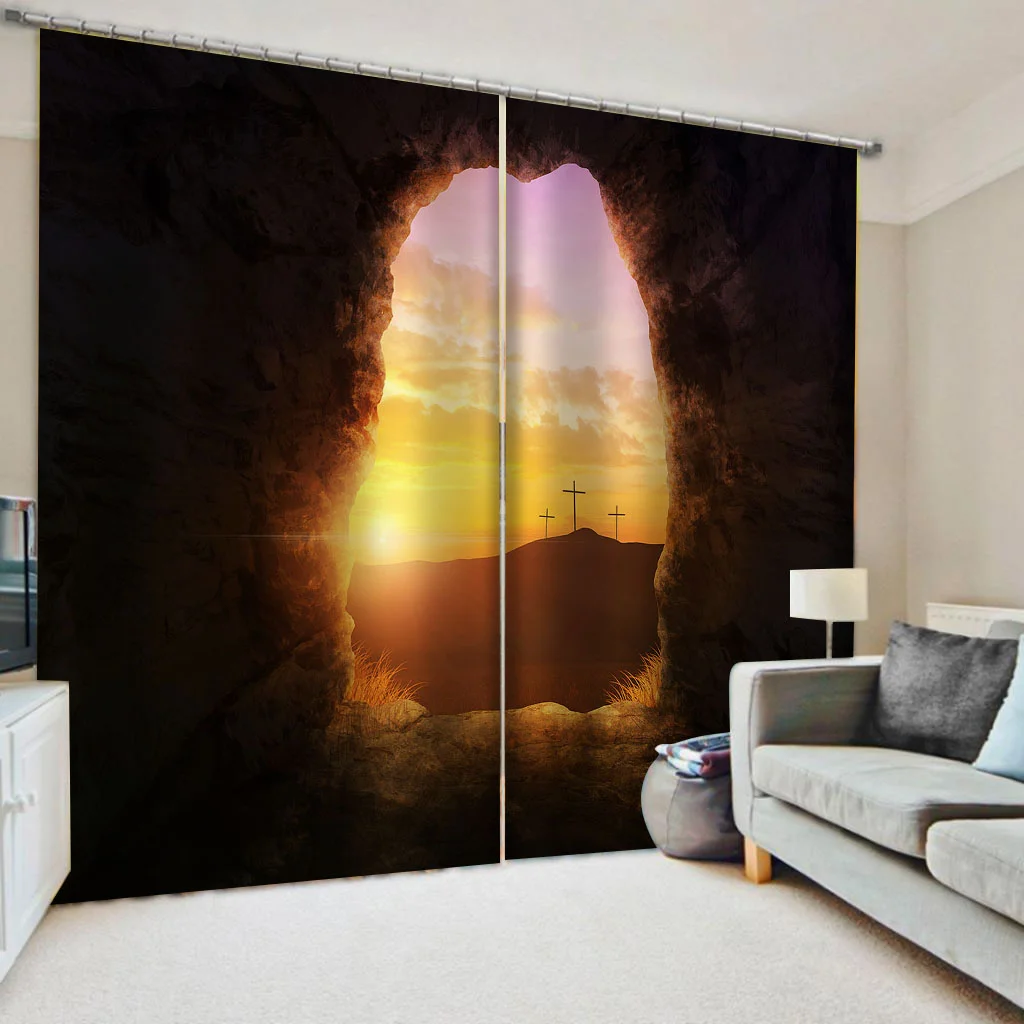 

Creative 3D Curtain The Living Room Bedroom Printing Curtains Beautiful Scenery Window Blackout Drapes Cortina