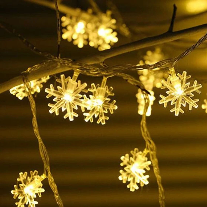 

3M 6M 10M Snowflake Star LED Fairy String Lights Battery USB Operated Wedding Christmas Outdoor Room Garland Lights Decoration