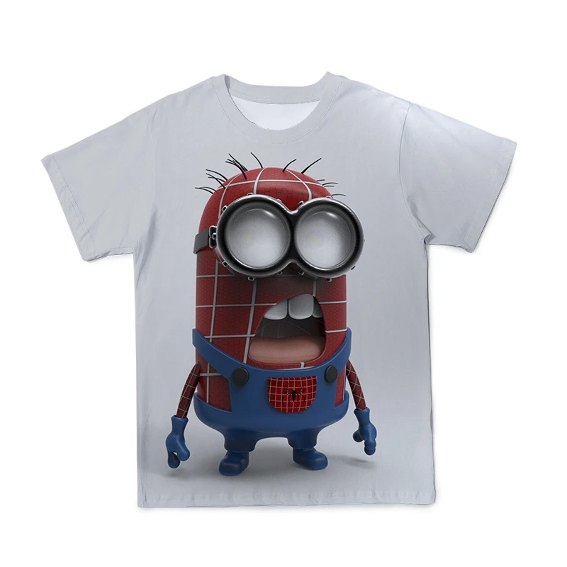 

Summer New Men's 3D Printing Super Cute Little Yellow Man T-Shirt Fashion Fresh Round Neck Super Large Size Can Be Customized