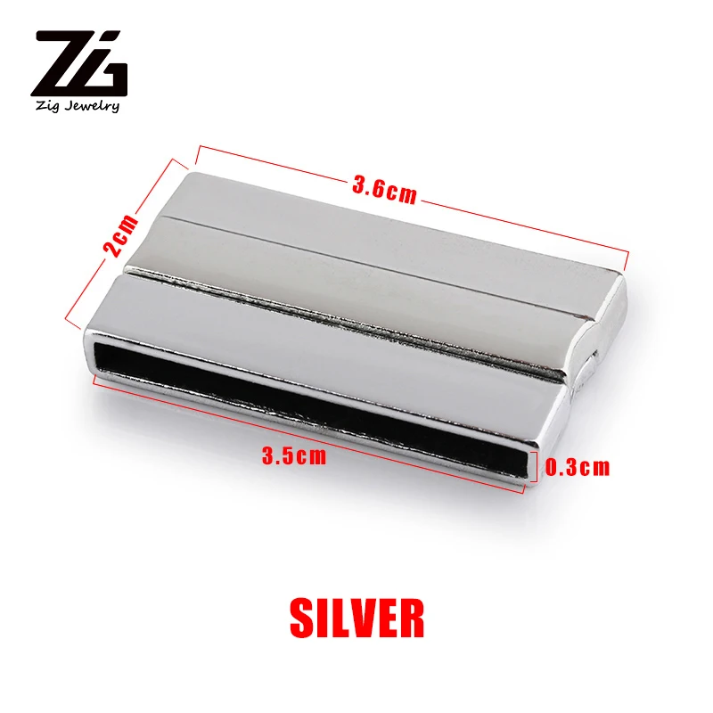 

ZG 35*2mm Strong Magnetic Clasps New Design Leather Bracelet Connection Gold Silver DIY Jewelry Findings Making
