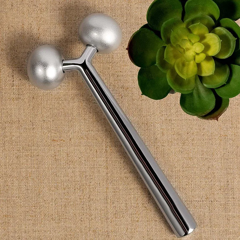 

Facial Roller Massager for Face, Anti-Aging, Skin Tightening & Collagen Production, Cooling Metal Helps to Contour & Depuff - Re