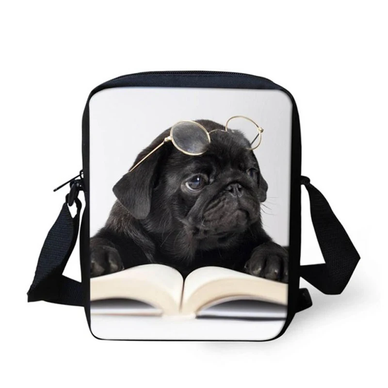 

Cute Pug Dog 3D Print Small Messenger Bags Crossbody Bags For Women Luxury Designer Female Travel Bag Brand Kids Cross Body Bags