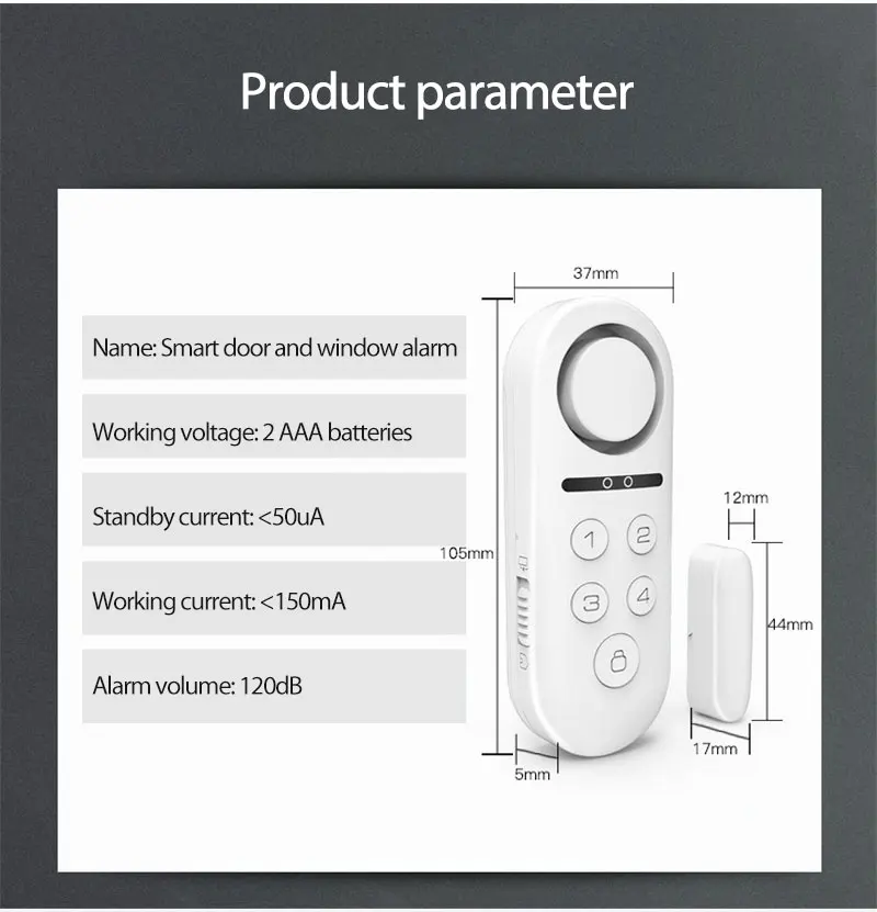 

Tuya Smart Home WiFi Door Sensor Alarm Window Open Closed Detector Wireless Home Security Anti-theft Motion Detector Alarm Siren