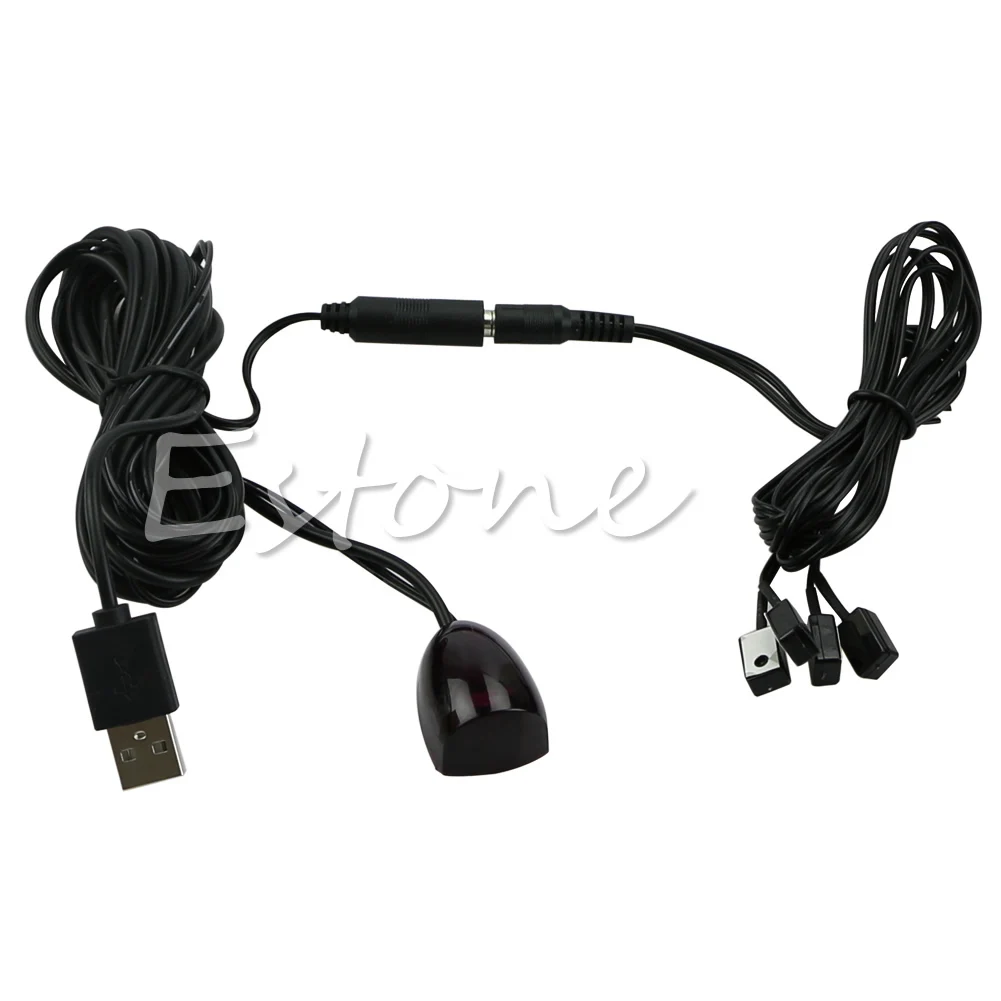 

1pc Hot IR Infrared Remote Extender 4 Emitters 1 Receiver Repeater System Kit