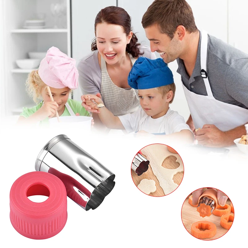 

3Pcs/set Flowers Cartoon Vegetable Fruit Cutter Mold Stainless Steel Cake Cookie Plunger Mold Cutter Tool Kitchen Tool