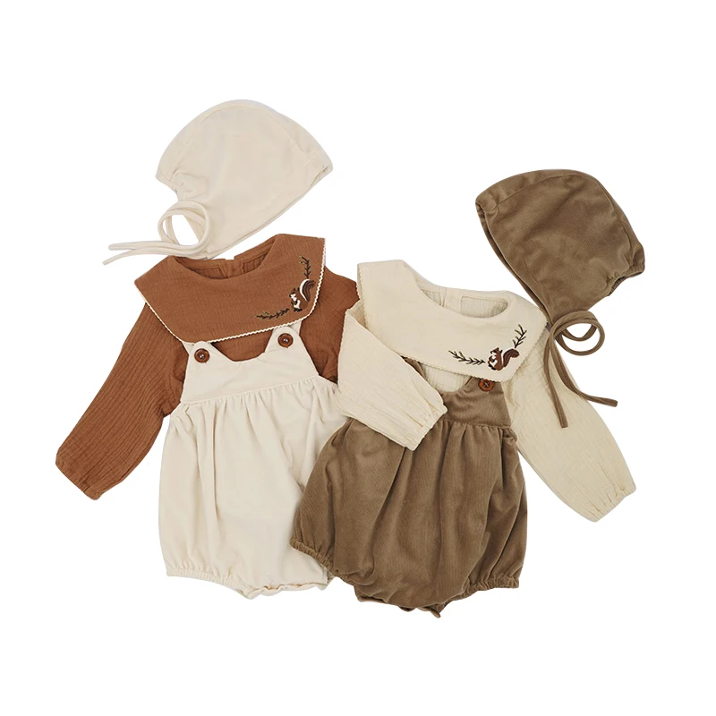 

Spring&Autumn Toddler Cute Girl Clothes Long Sleeve Solid Toddler Baby Cotton Clothing Set High Quality 0-6-9-24Months