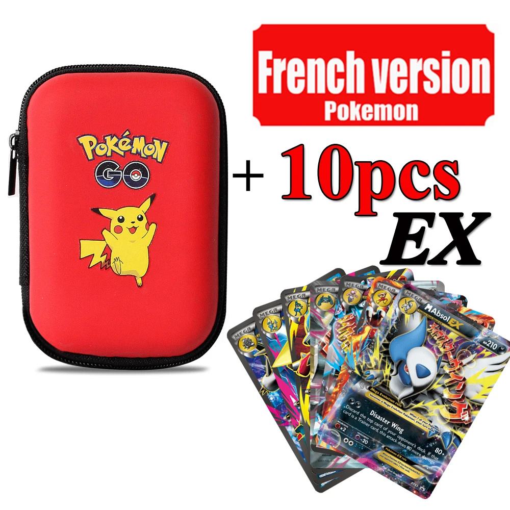 

Держатель карт Pokemon французской версии GX VMAX 50 EX, Жесткий Чехол для альбома, карманный покемон, французская карточка, держатель для книг с игр...