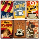 Постер для кофе, винтажный металлический жестяной ретро-знак, табличка для свежего и горячего кофе и чая, Настенный декор для кафе, магазина, дома, ресторана