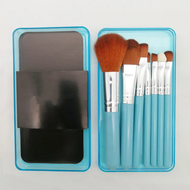 7 шт. набор кистей для макияжа тени век основы пудры подводки глаз женские кисти