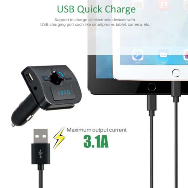 Автомобильный fm трансмиттер плеер с поддержкой USB TF MP3 LCD Bluetooth FM