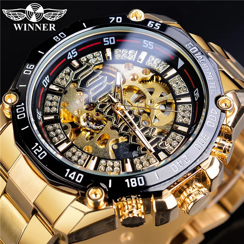 New European and American style men's fashion casual hollow mechanical movement automatic mechanical watch