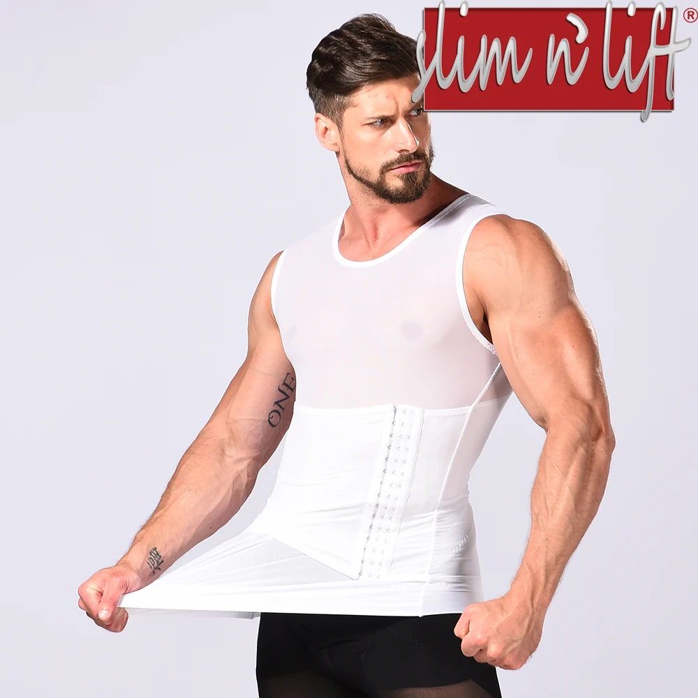 Мужской утягивающий жилет Обтягивающая майка компрессионная рубашка нижнее