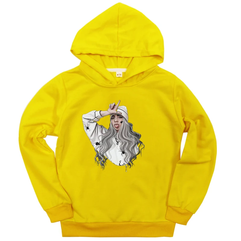 Hoodies 7 Новинка года; детские толстовки с капюшоном и принтом Billie Eilish для малышей; повседневные осенние толстовки для мальчиков и девочек; спортивная одежда с капюшоном для детей-подростков; Одежда для младенцев - Цвет: Hoodies 7
