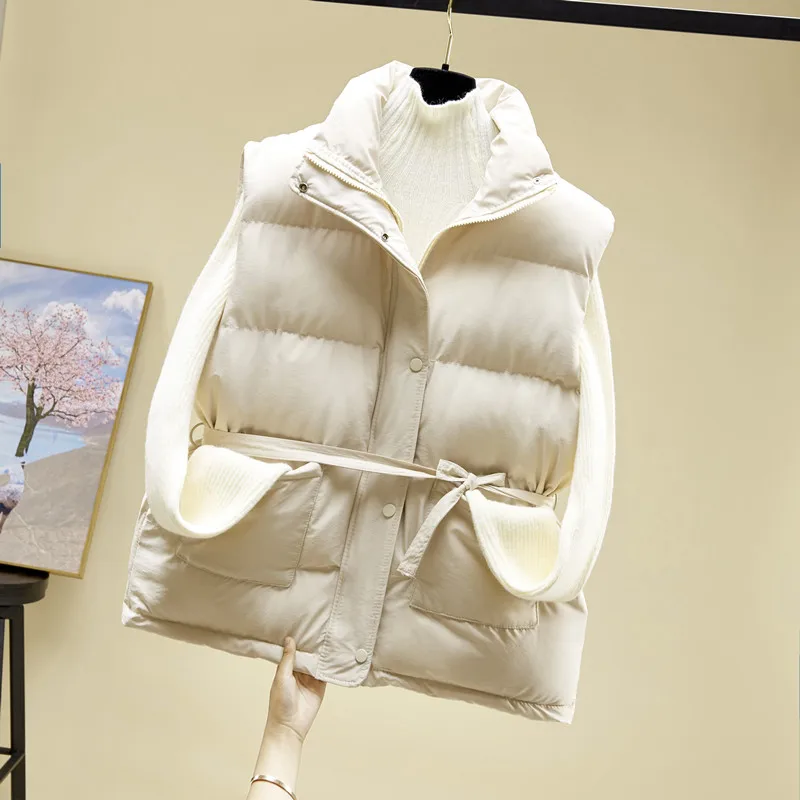 

Женский короткий пуховой жилет, теплая ветровка на белом утином пуху, безрукавка без рукавов, Осень-зима 2021