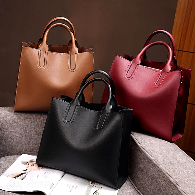 Вместительные сумки на плечо из спилка для женщин 2020 качественные роскошные