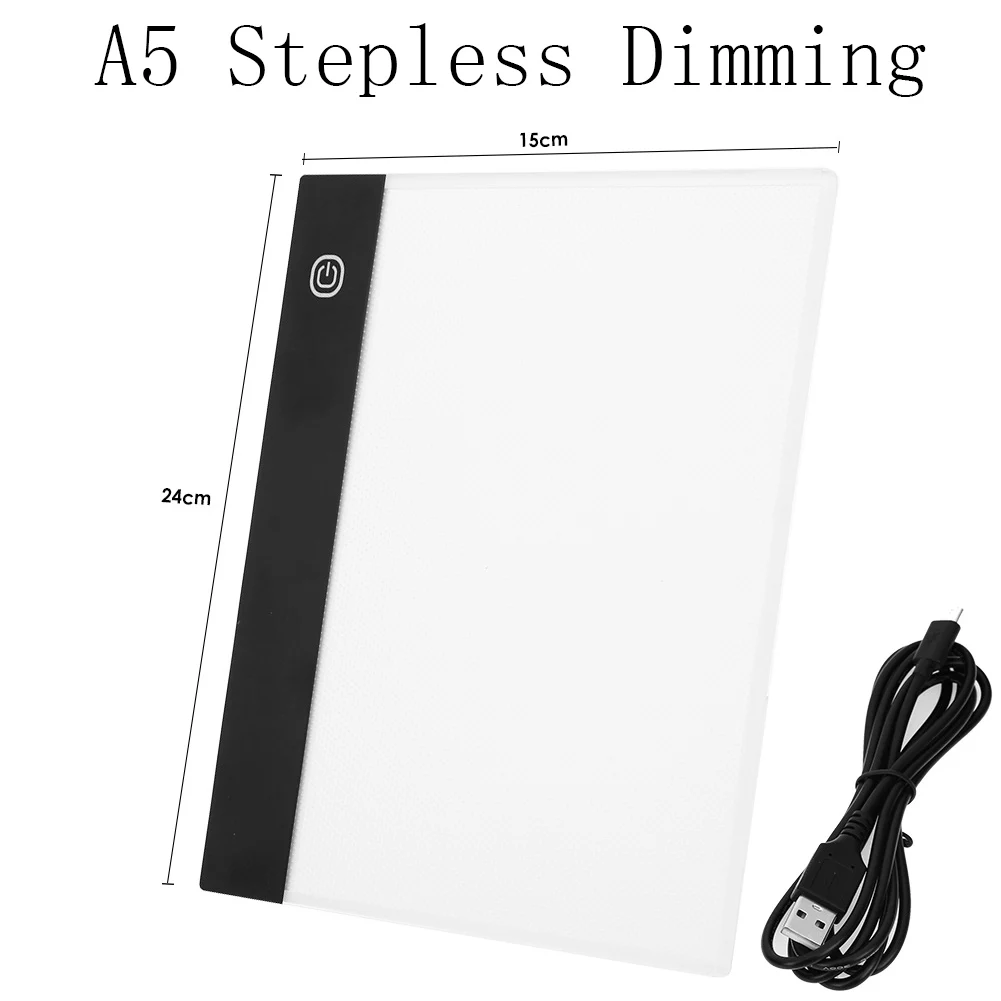 A5 Stepless Dimming VKTECH A3/A4/A5, графический цифровой планшет, светодиодный дисплей, ручка, планшет, панель, художник, светящийся трафарет, доска для рисования, планшет - Цвет: A5 Stepless Dimming