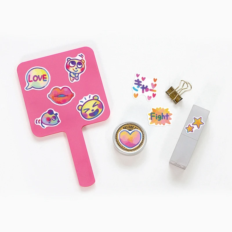 40 шт./упак. цветной Блеск для губ Сердце медведи Скрапбукинг ПВХ наклейки Набор