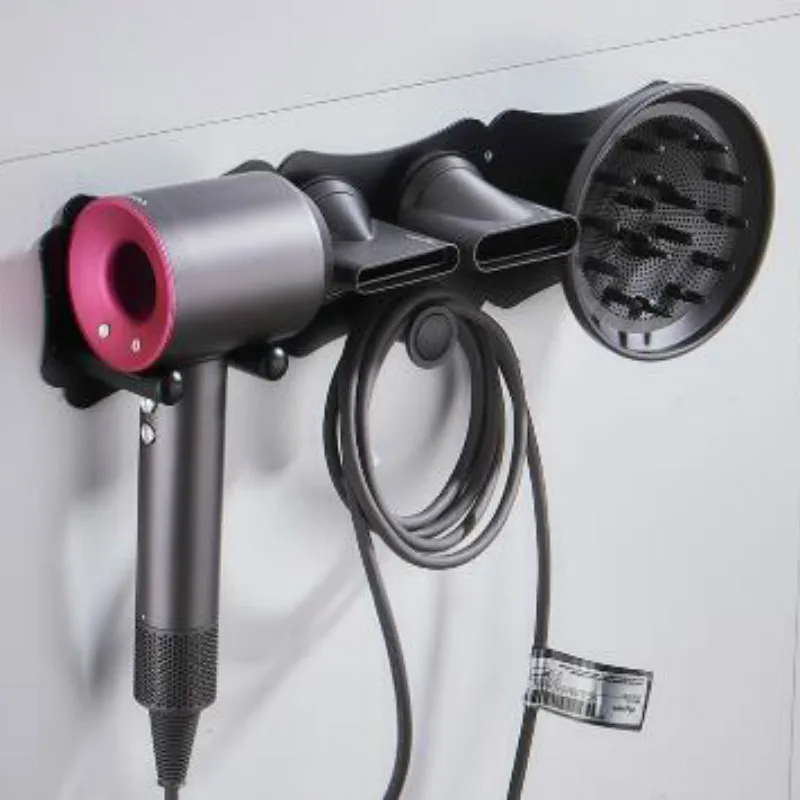 

Black Hairdryer Holder Bathroom Shelves Wall Mount Storgae Rack Bathroom Shelf for Supersonic Hair dryer Holder Silvery WJ77
