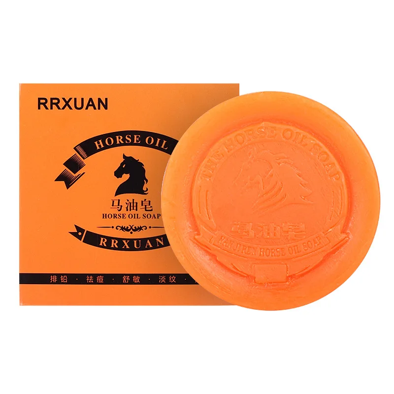 

80g horse oil soap mite-removing moisturizing facial soap free shipping
