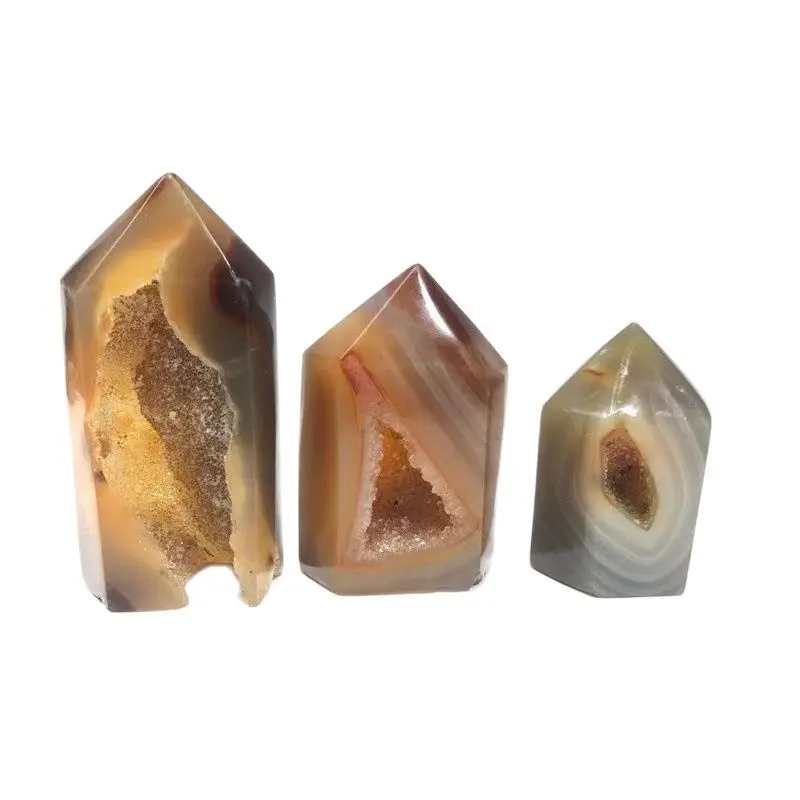 

Natural Carved Agate Geode Tower Points Crystal Healing Gemstone For Christmas Decoration