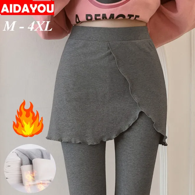 Женская Зимняя юбка леггинсы флис в полоску цветочный рисунок теплый хлопок