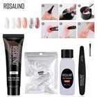 Набор полигелей ROSALIND для наращивания ногтей, лак для быстрого наращивания ногтей, Полупостоянный, база и топ, 15 мл