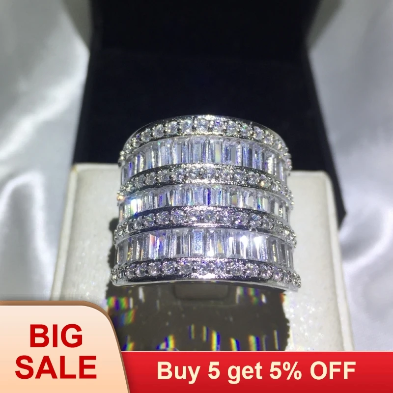 Роскошное женское кольцо из циркония с камнем свадебное ювелирное изделие