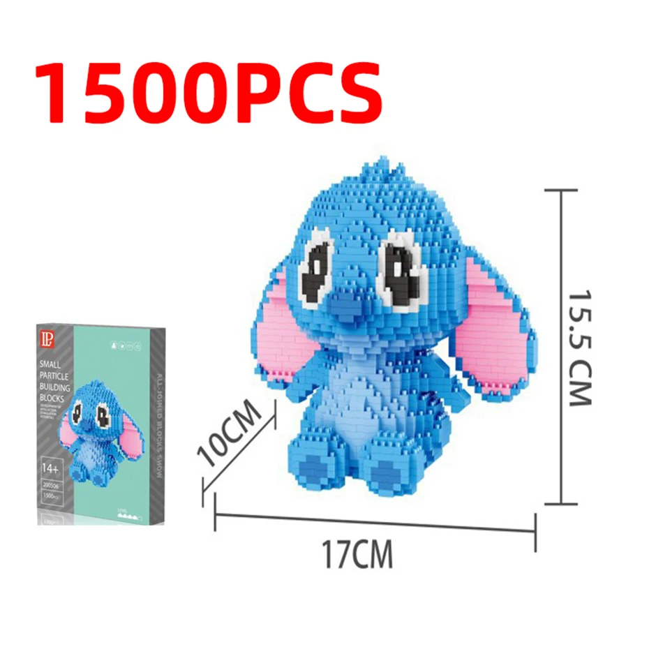 

1450pcs+ Lovely Stitch Angel Mini Building Block Anime Figures Micro Bricks 3D Model Toys For Children