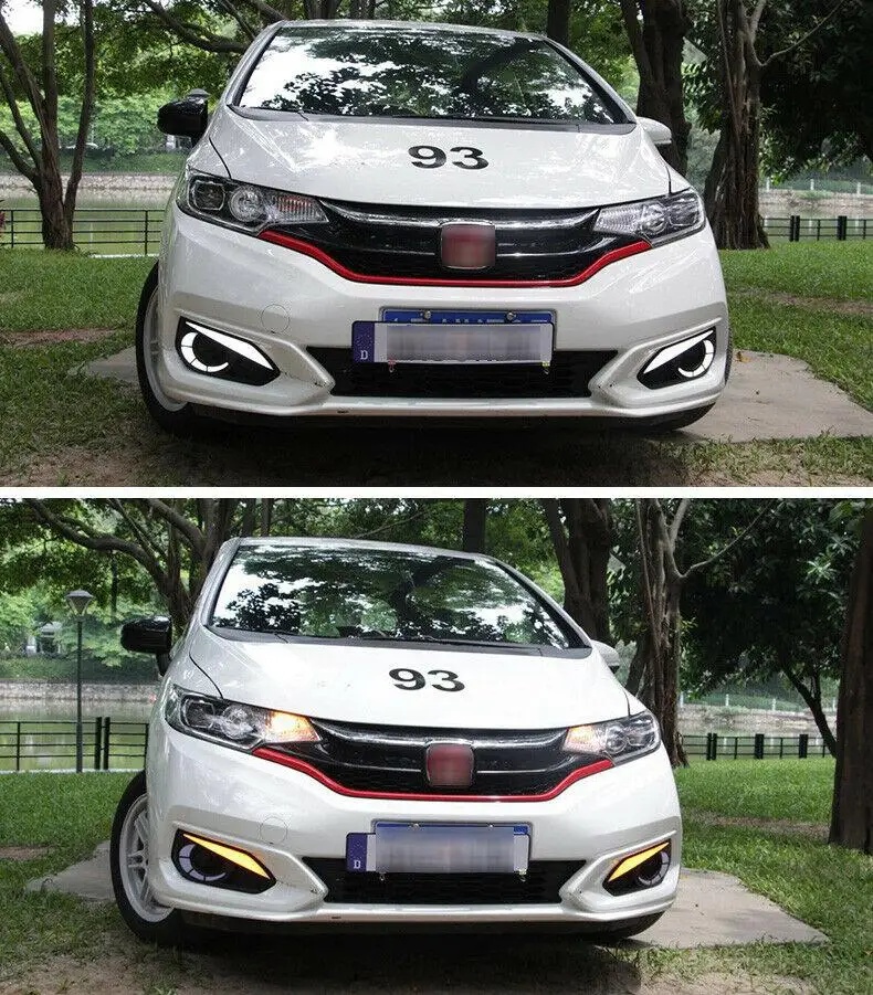 

Car LED Daytime Running Lights DRL/ Yellow Turn Signal For Honda Fit 2018