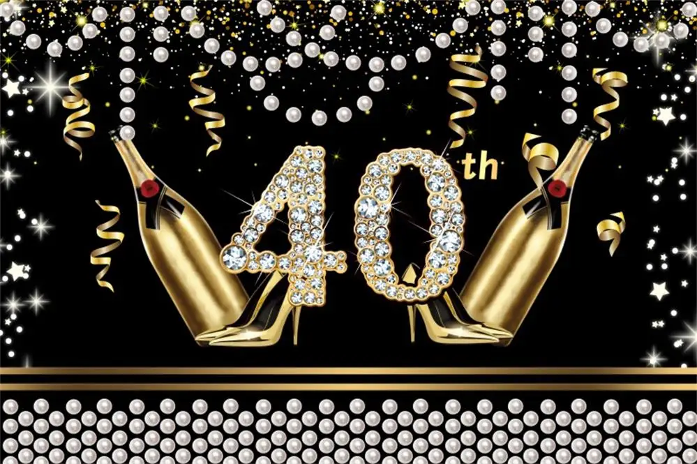 NZY06215 Photo Backdrops Happy Women Fabulous Birthday Party 30 40 50th High Heels Party Banner Photo Backgrounds Photocall Photo Studio - Цвет: NZY06215