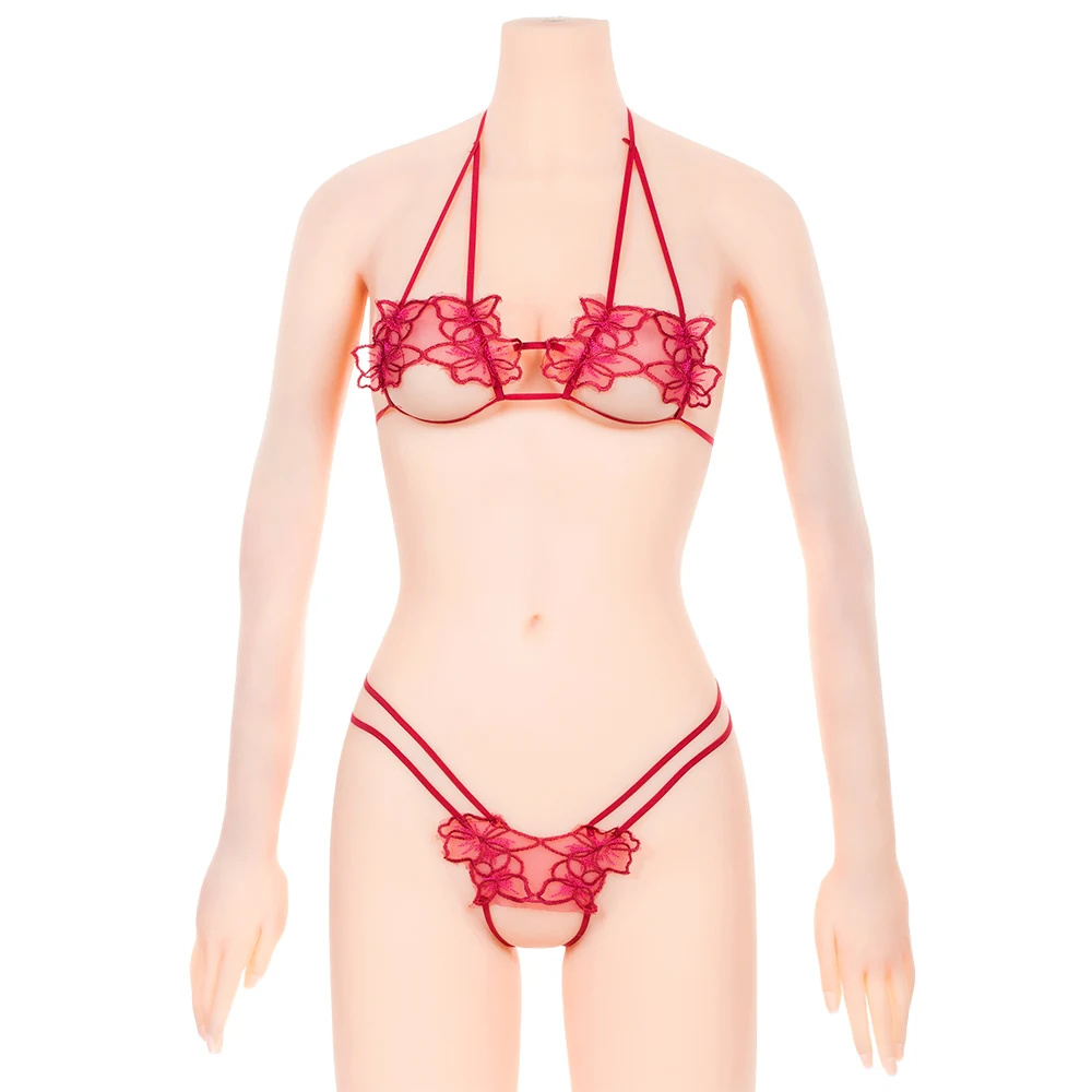 Женский сексуальный сетчатый кружевной Цветочный комплект из четырех видов