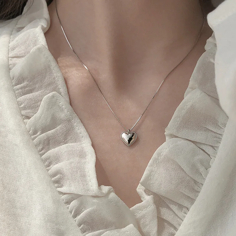 

Минималистичная цепочка до ключицы в форме сердца PONYKISS из стерлингового серебра 925 пробы, чокеры, ожерелье для женщин, Прекрасные Ювелирные изделия, Прямая поставка