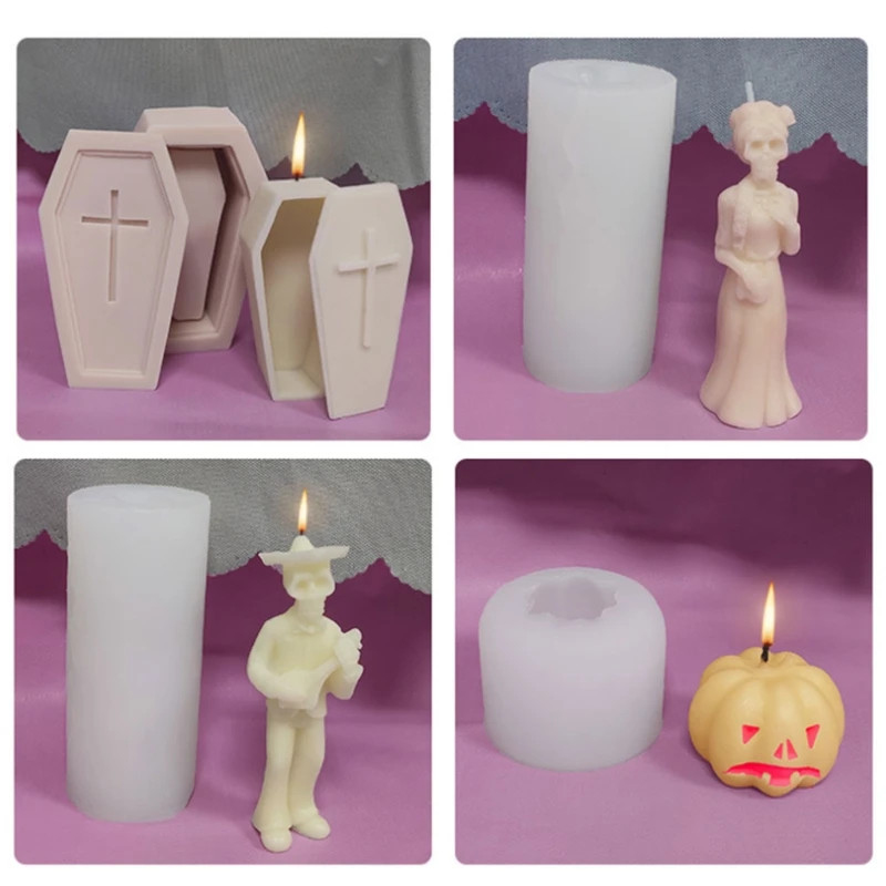 Сделай Сам Хэллоуин призрак жениха невеста дьявол тыква Череп свеча эпоксидная