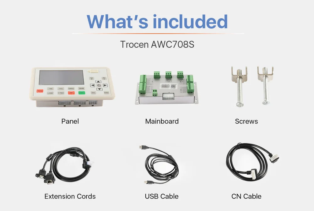 Trocen AWC708S Co2 лазерный контроллер системы для лазерной гравировальная и режущая машина замена AWC708C Lite Ruida Leetro