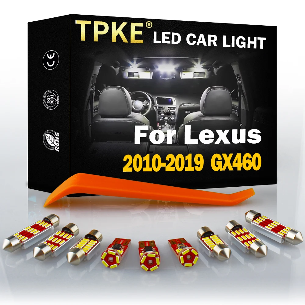 

TPKE 16Pcs White Car LED Dome Map Step Courtesy Lights Interior Bulb Kit For 2010 2011-2019 Lexus GX460 Canbus Car Lighting