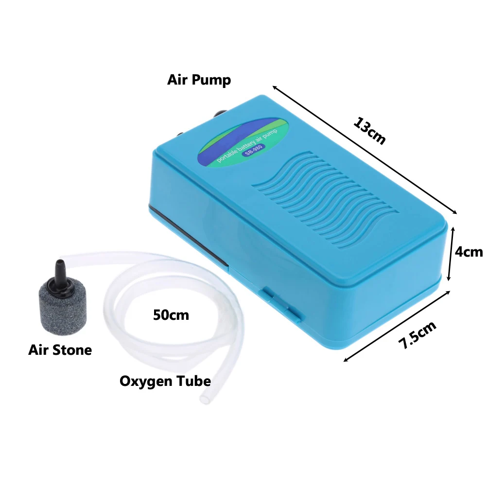 Портативный аквариумный воздушный насос Макс. 2л/мин кислородный наружный