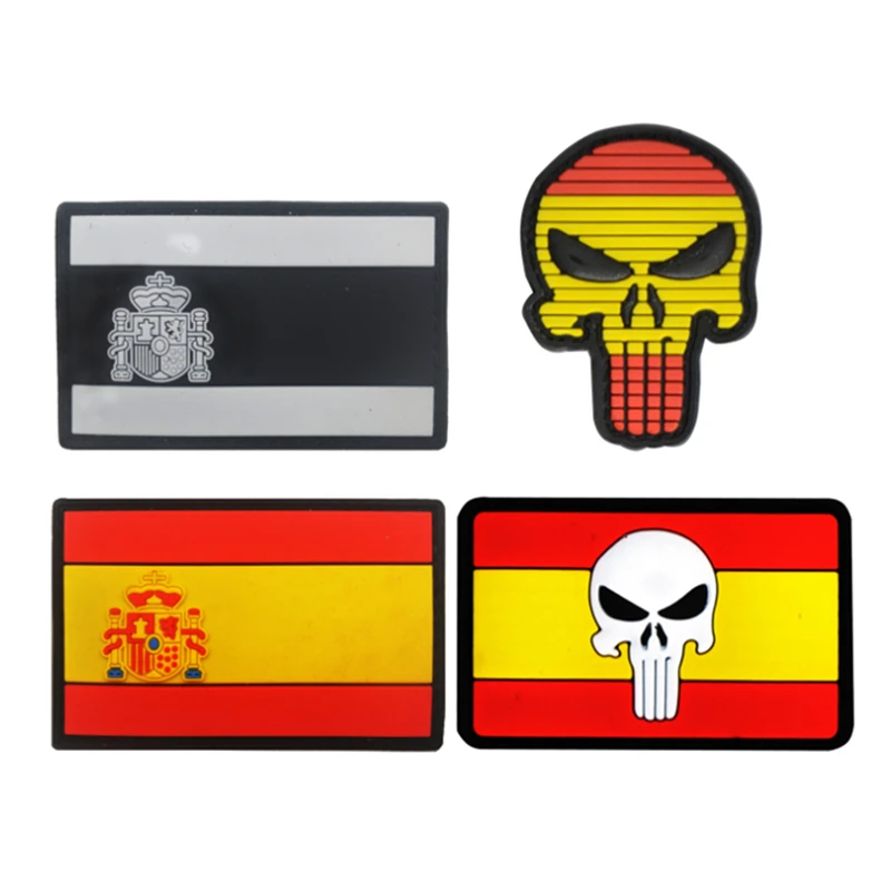 Испания испанский национальный флаг ПВХ патч падение резиновая нашивка Военная