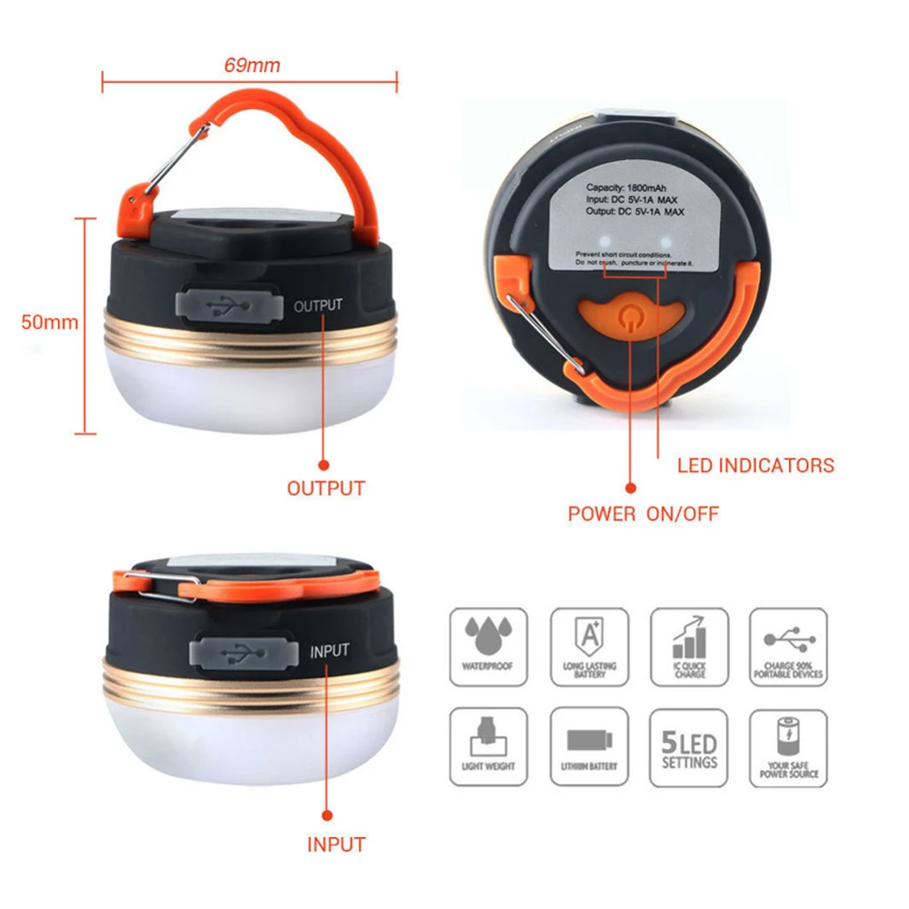 7*8 см Портативный открытый Перезаряжаемые USB лампа аварийной сигнализации супер