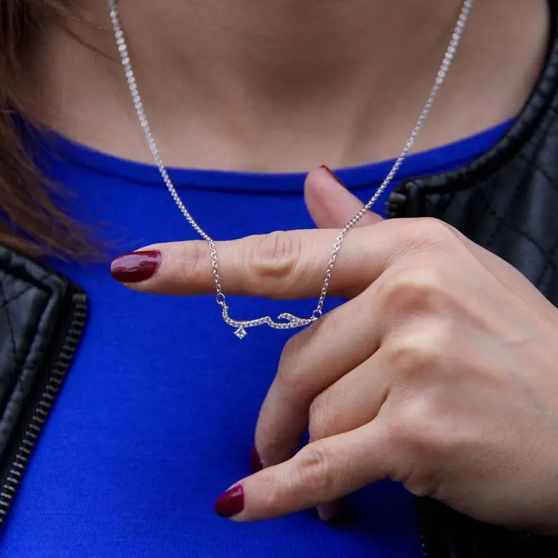 

Arabic Love Necklace Statement Pendant Necklace Women Men Vintage Stainless Steel Jewelry Best Friend Gifts Collier Femme