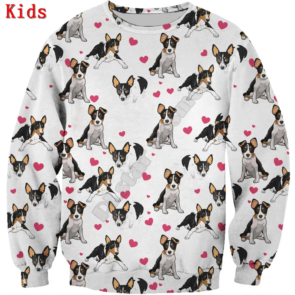 Love Cute Puggle 3d printed Hoodies Pullover Boy For Girl Long Sleeve Shirts Kids Funny Animal Sweatshirt 06