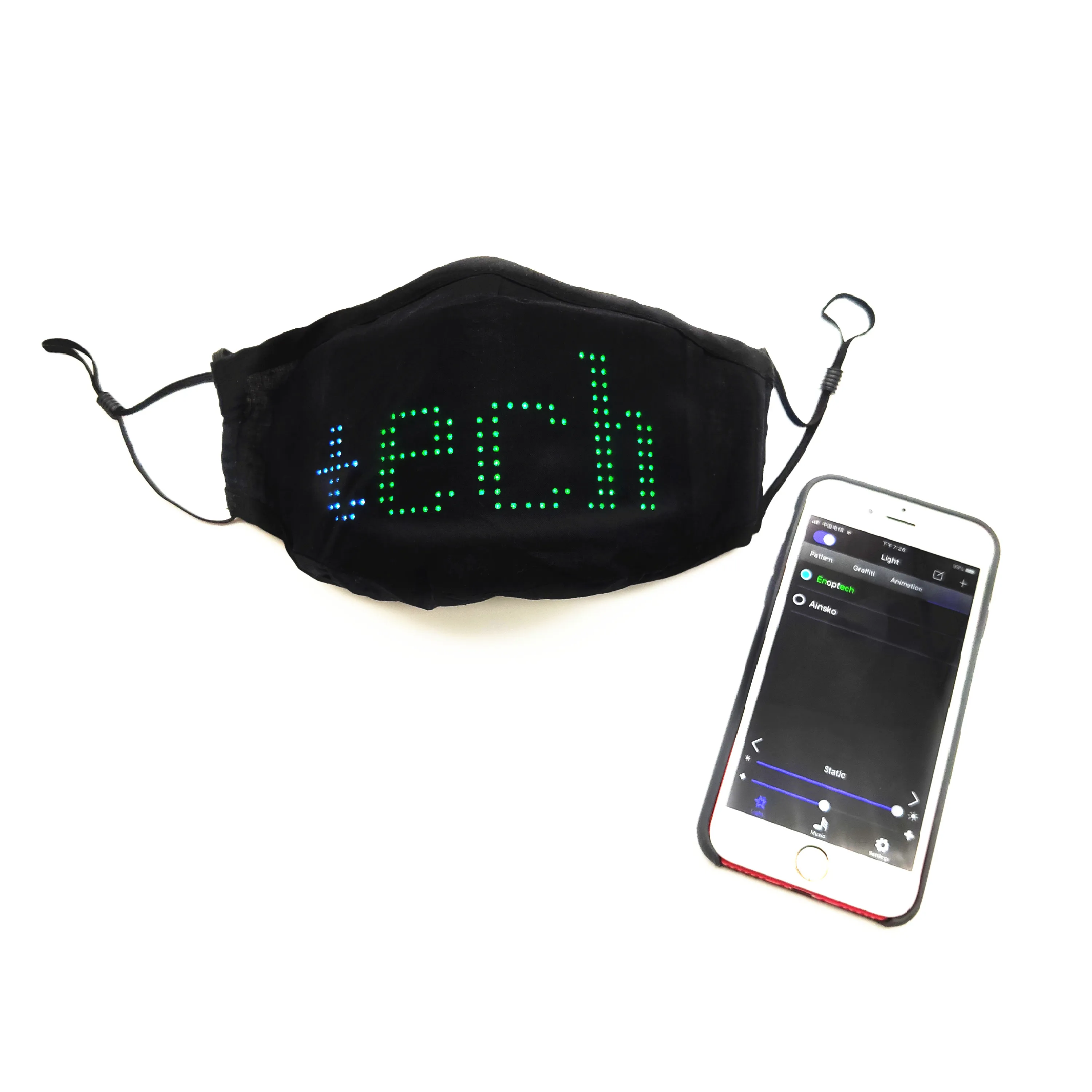 

Rechargeable battery 4 color Rave Mask light up Led Luminous Face Mask for Halloween Masquerade Party