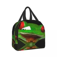 frog reusable insulated lunch bag cooler tote box meal prep for men women work picnic or travel