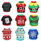 Рождественские рубашки для собак, одежда для домашних животных, Мягкие Рубашки для щенков, футболки с принтом для домашних животных, футболки для щенков, маленьких собак, кошек