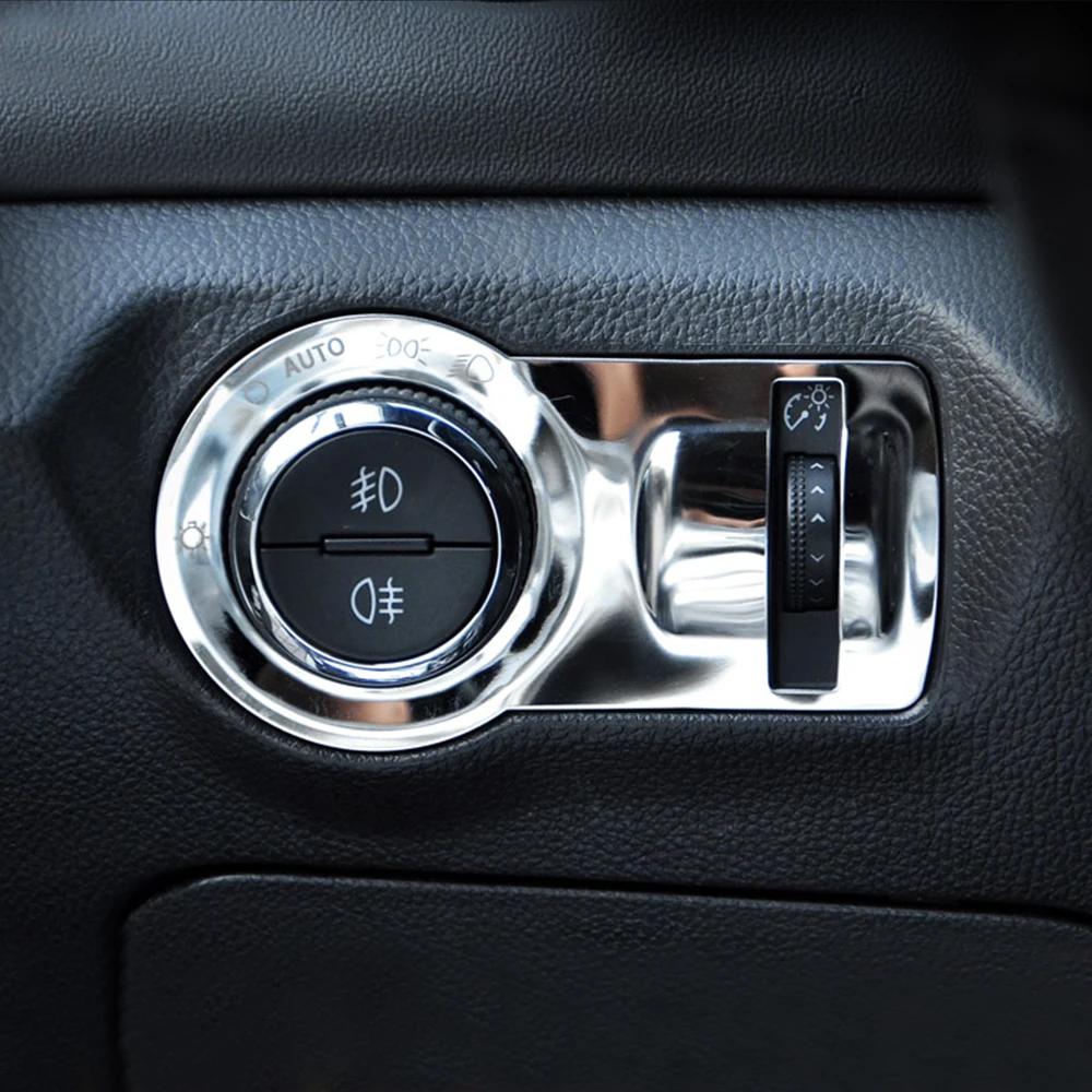 Лампа из нержавеющей стали украшение для переключателя фар наклейка отделка