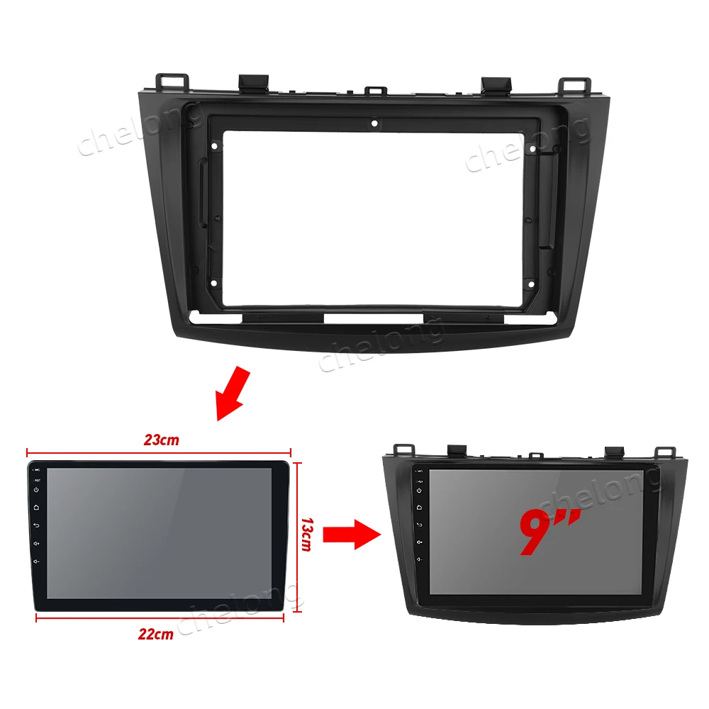 2Din Автомобильная рама приборной панели подходит для MAZDA 3 2004-2009/2010-2012
