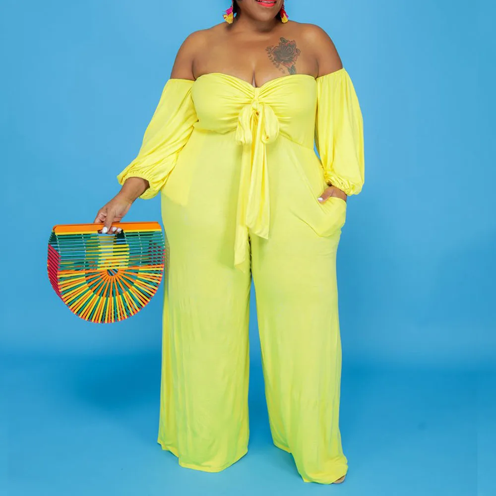 

2021 New European American Autumn Fashion Sexy Tube Top Solid Color Jumpsuit Wide Leg Pants Women's Casual Loose