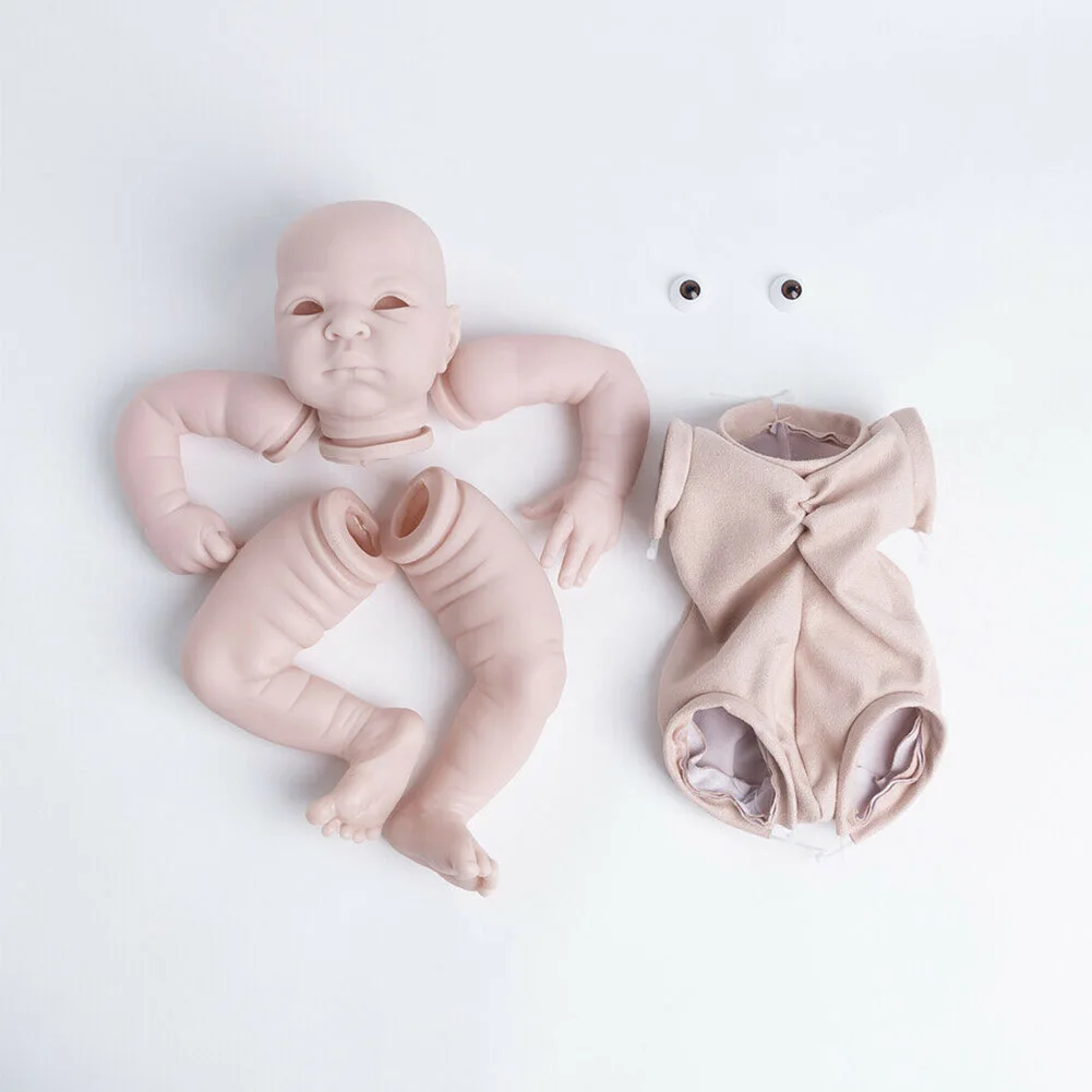 

22 Inches Silicone Head Lifelike Handwork Birthday Gift DIY Reborn Doll Kits Cloth Body Full Limbs Kids Toy Portable Non Toxic