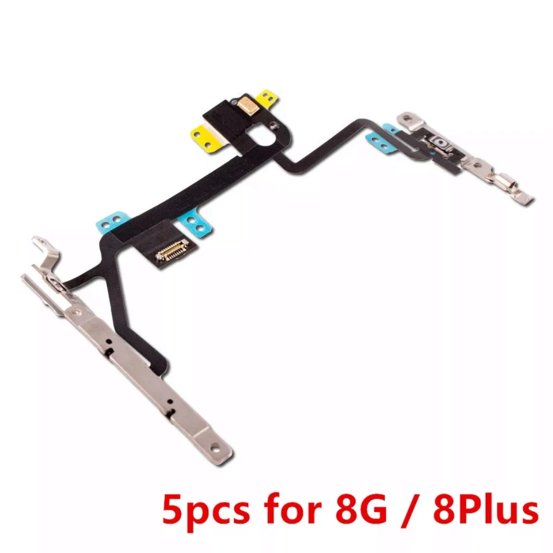 

5pcs Power Flex Cable for iPhone 8 7 Plus X XS Max XR 6S On Off Switch Volume Control with Metal Bracket LED Flash